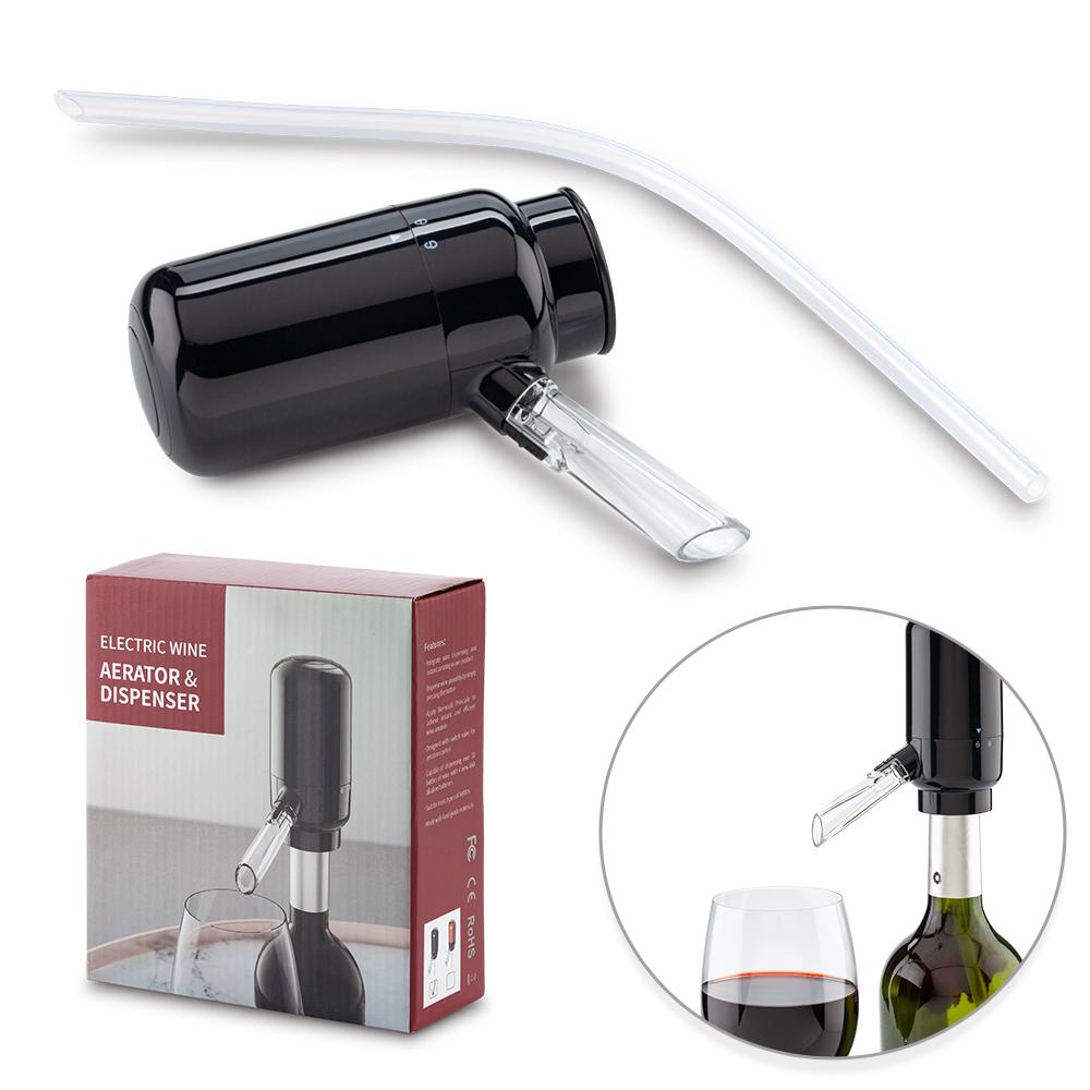 Aireador electrico para vino - oferta oferta Negro front