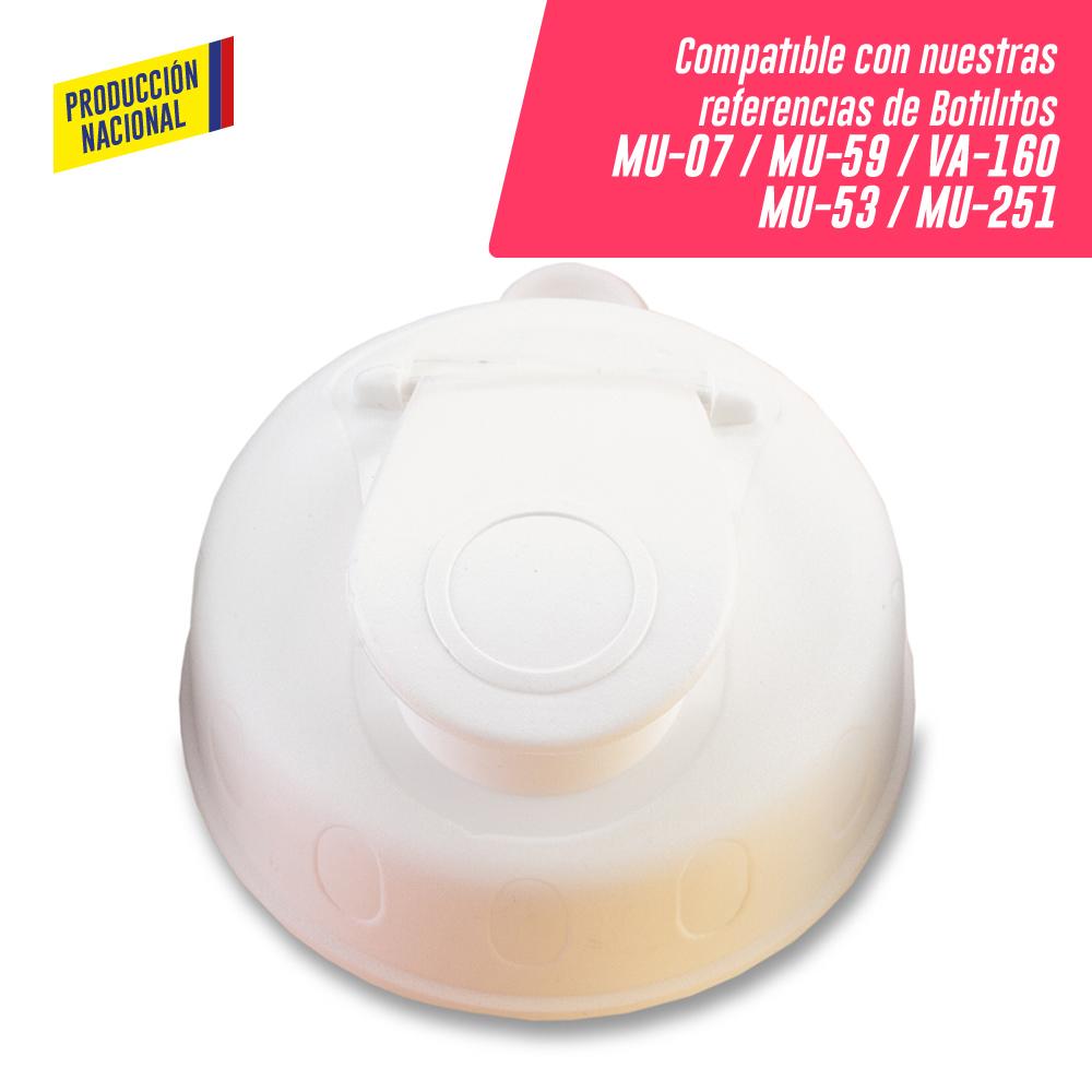 Tapa pestaña para botilito mu-07 - mu-59 produccion nacional Blanca miniatura 5