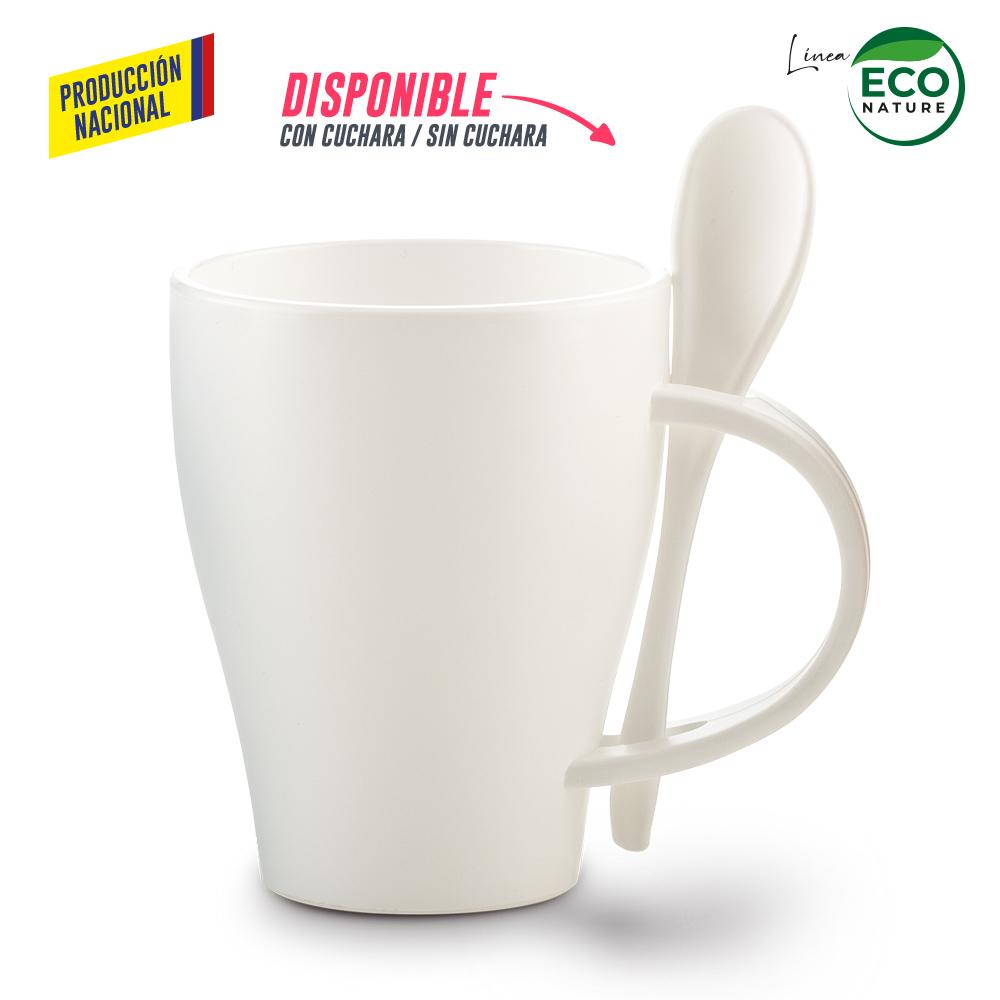 Mug plastico con cuchara tiffany 350ml - produccion nacional produccion nacional Mug blanco miniatura 7