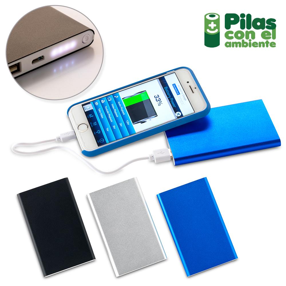 Pila recargable en aluminio 4000mah Azul front