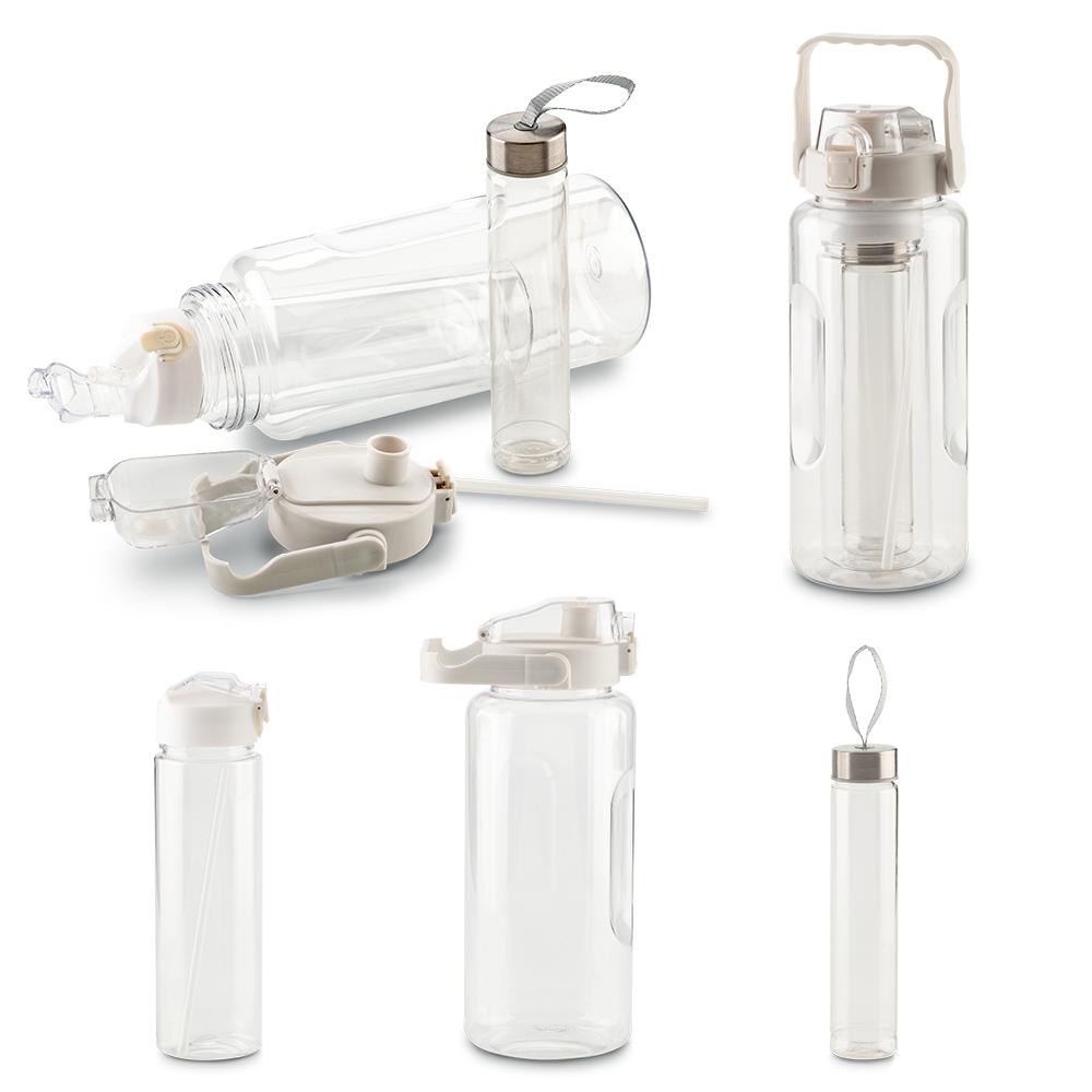 Set de botilitos trio Transparente -Blanco front