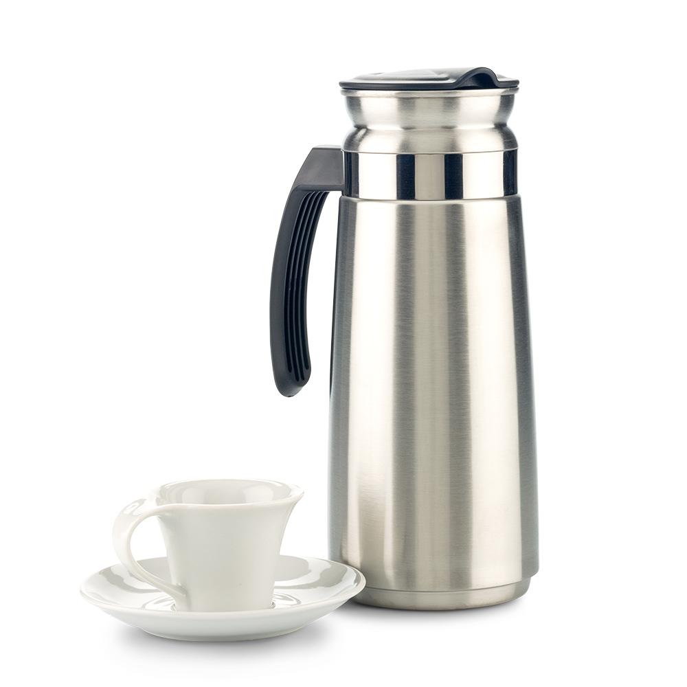 Jarra cafetera en acero inoxidable coffee 1 3l - oferta oferta Silver-Negro front