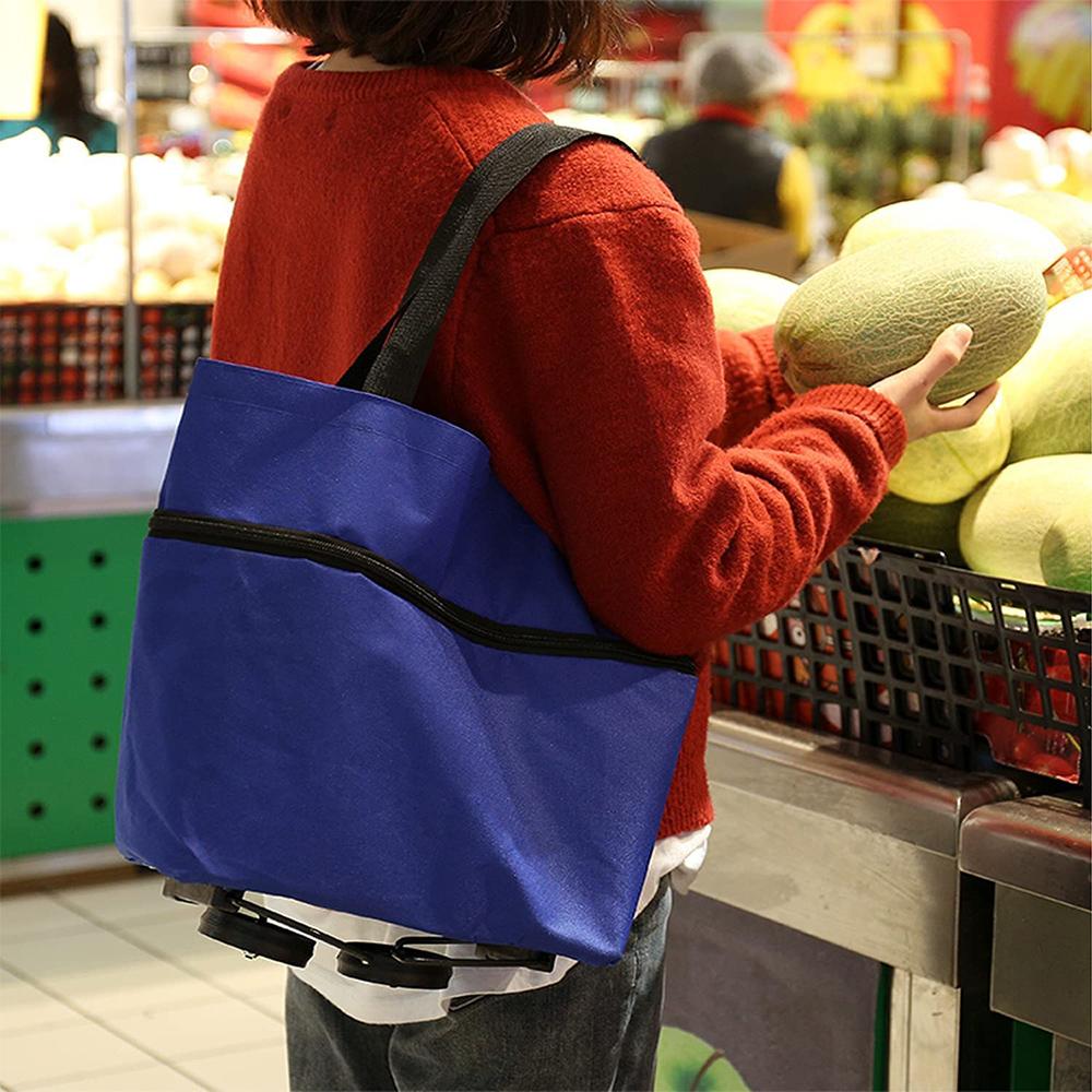 Carrito shopping bag zipper Azul Royal miniatura 9