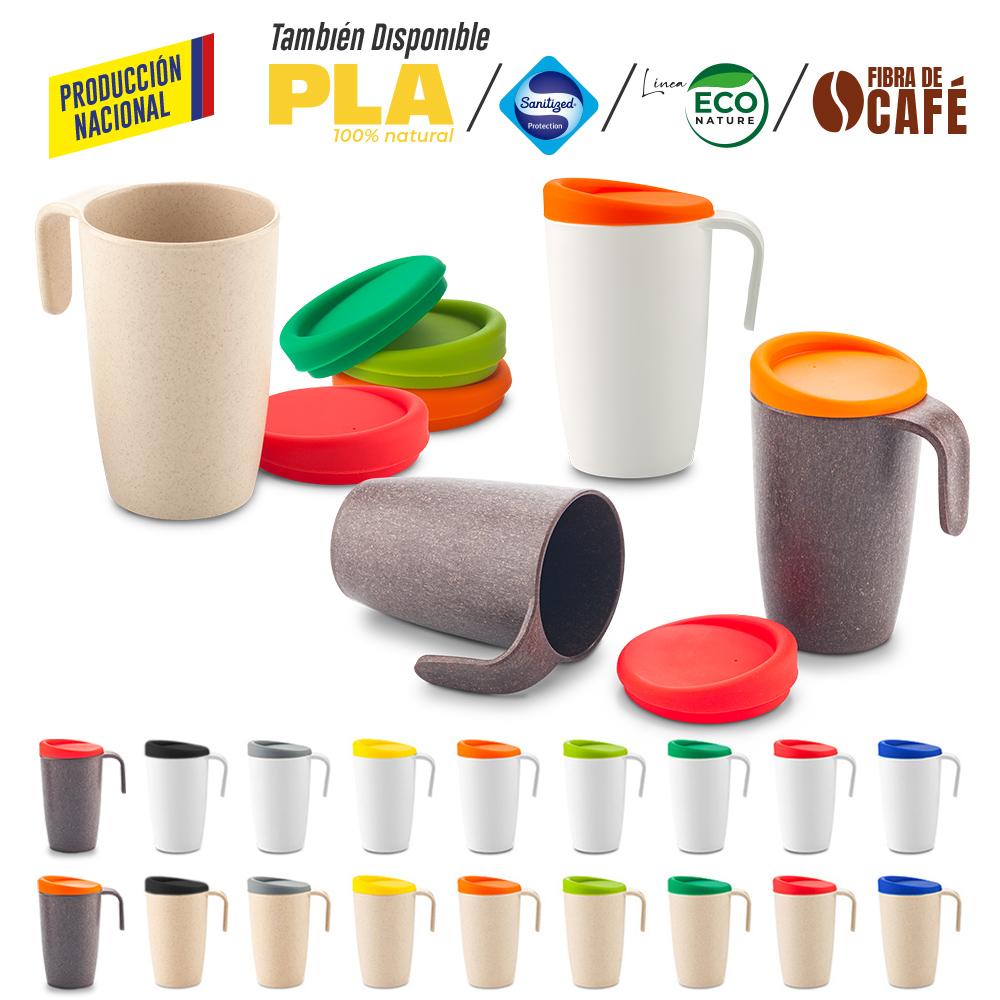 Mug plastico newport 480ml - produccion nacional produccion nacional Tapa Silicona Negro front