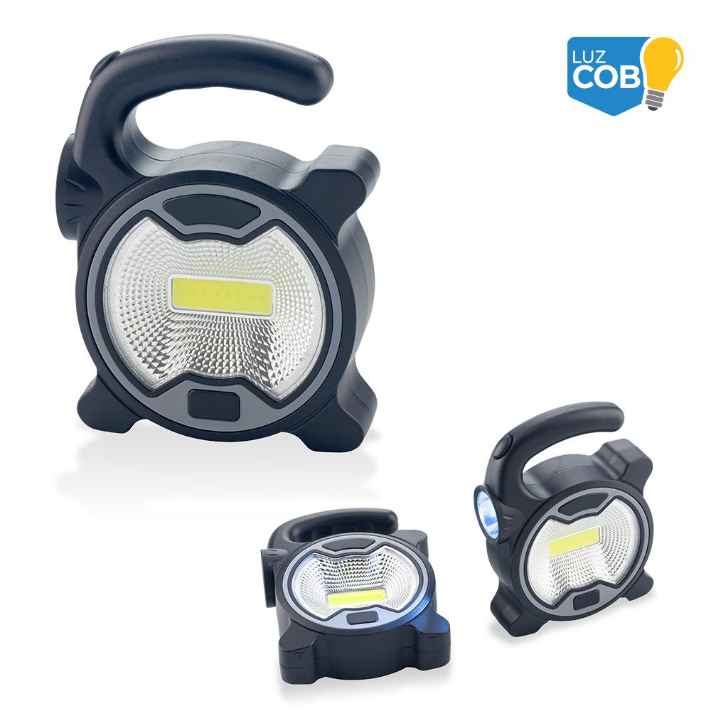Linterna cob power Negro front