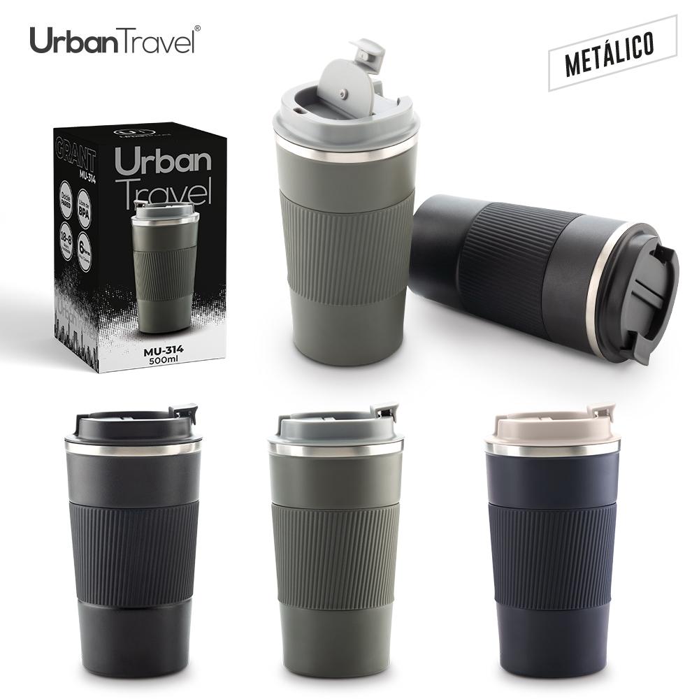 Mug metalico grant urban travel 500ml Gris front