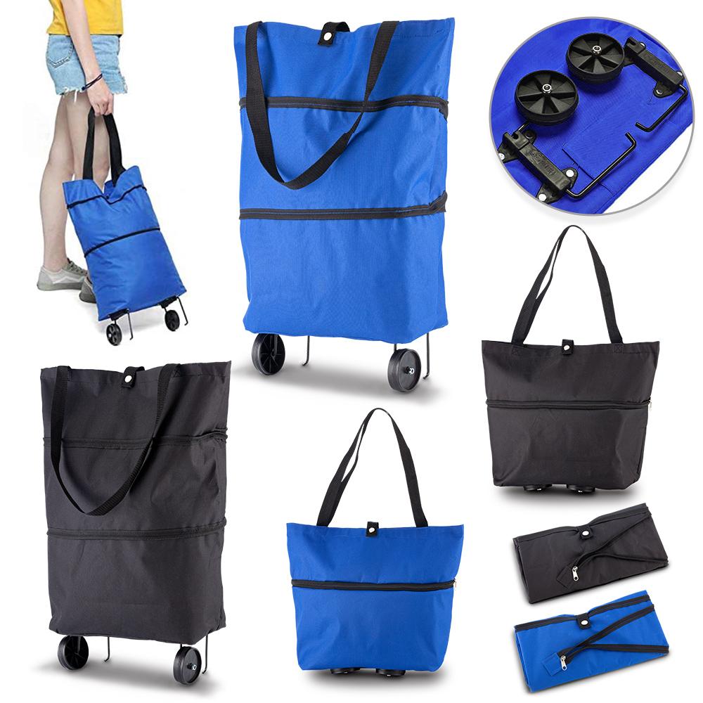 Carrito shopping bag zipper Azul Royal front