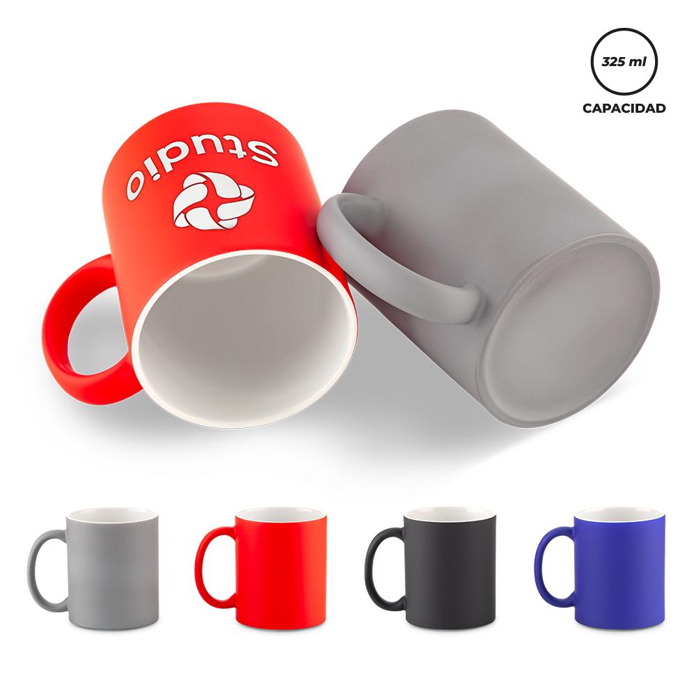 Mug en cerámica rubber 325 ml Gris front