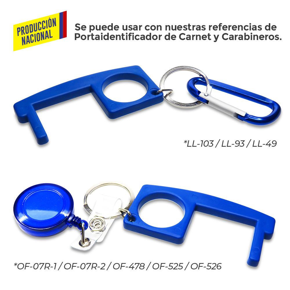 Llavero plastico multiusos anticontacto - produccion nacional produccion nacional Azul Argolla Economica miniatura 9
