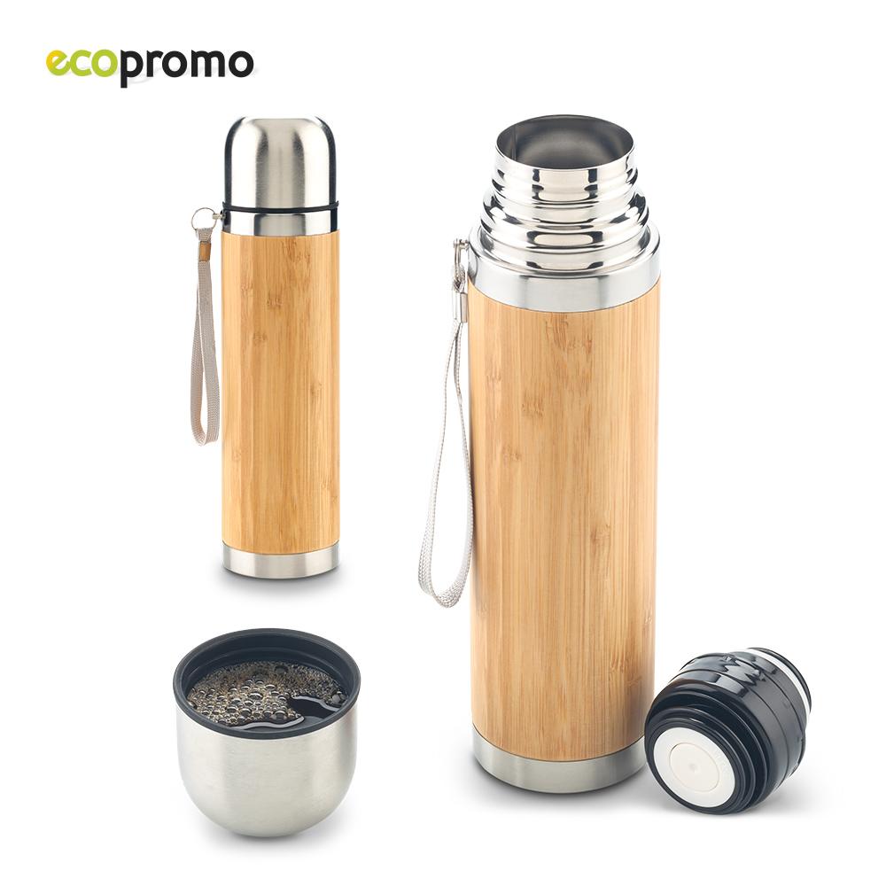 Termo bamboo 500ml Silver-bamboo front