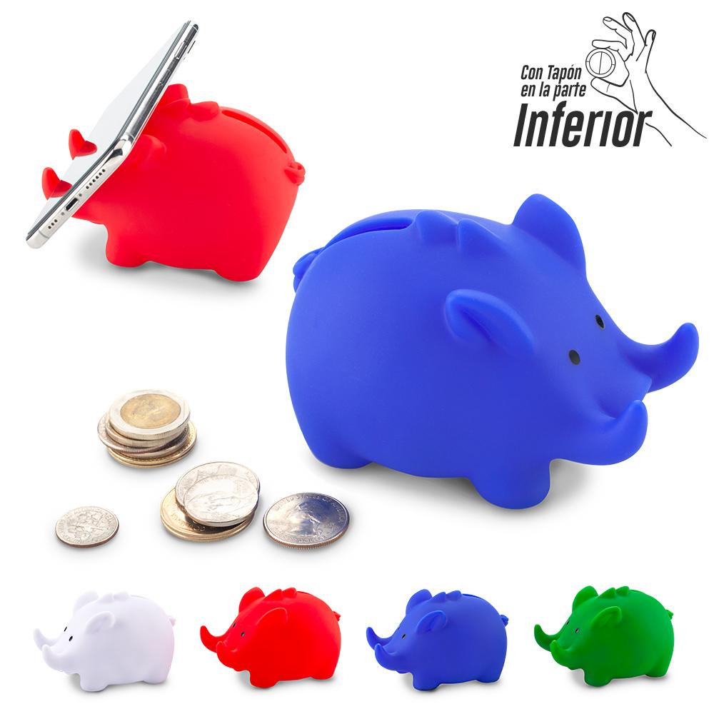 Alcancia piggy con portacelular Blanco front