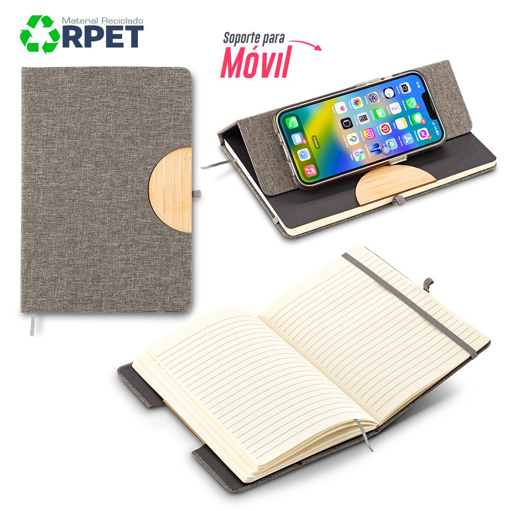 Libreta atlas rpet Gris front