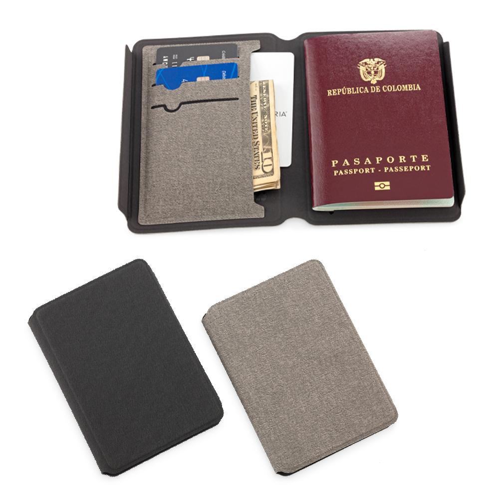Portapasaporte magnetic eco Gris miniatura 2