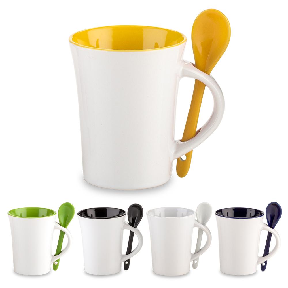 Mug ceramica con cuchara trump 10oz Azul front