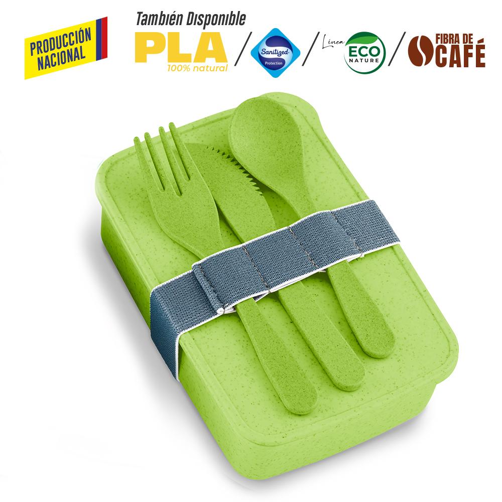 Portacomidas con cubiertos eco square ii -produccion nacional produccion nacional Azul miniatura 6