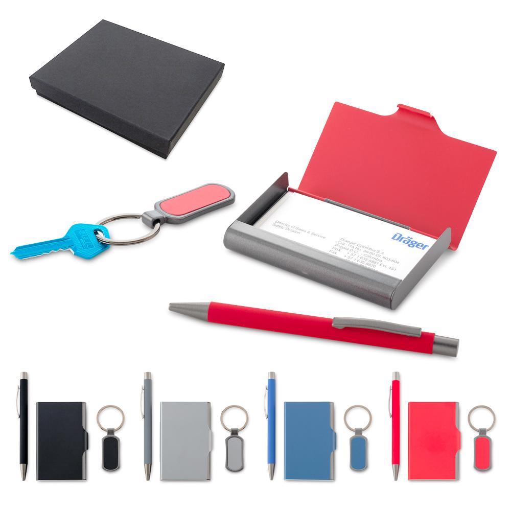 Set de llavero y portatarjetas ml-372 - oferta oferta Gris front