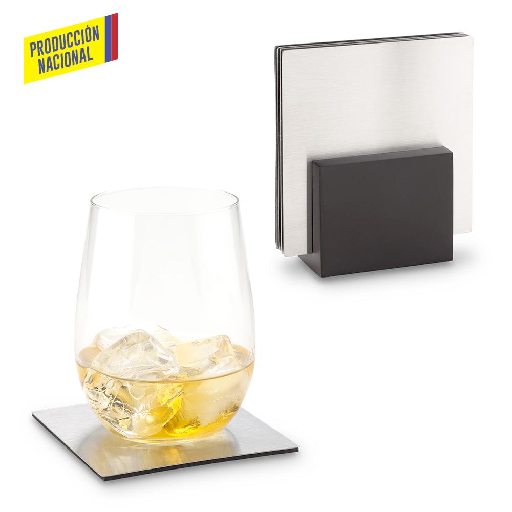 Juego portavasos en acero inoxidable - produccion nacional produccion nacional Madera front