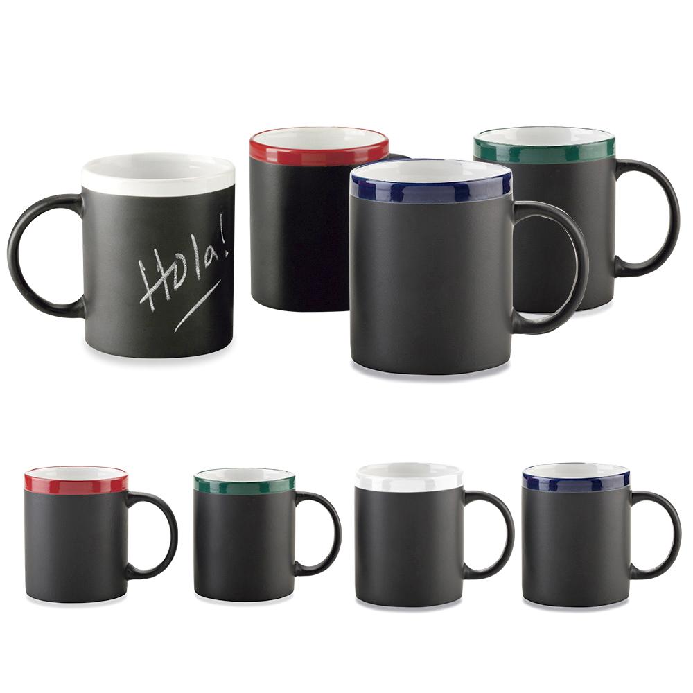 Mug ceramica tablero 11oz con tiza Negro-rojo front