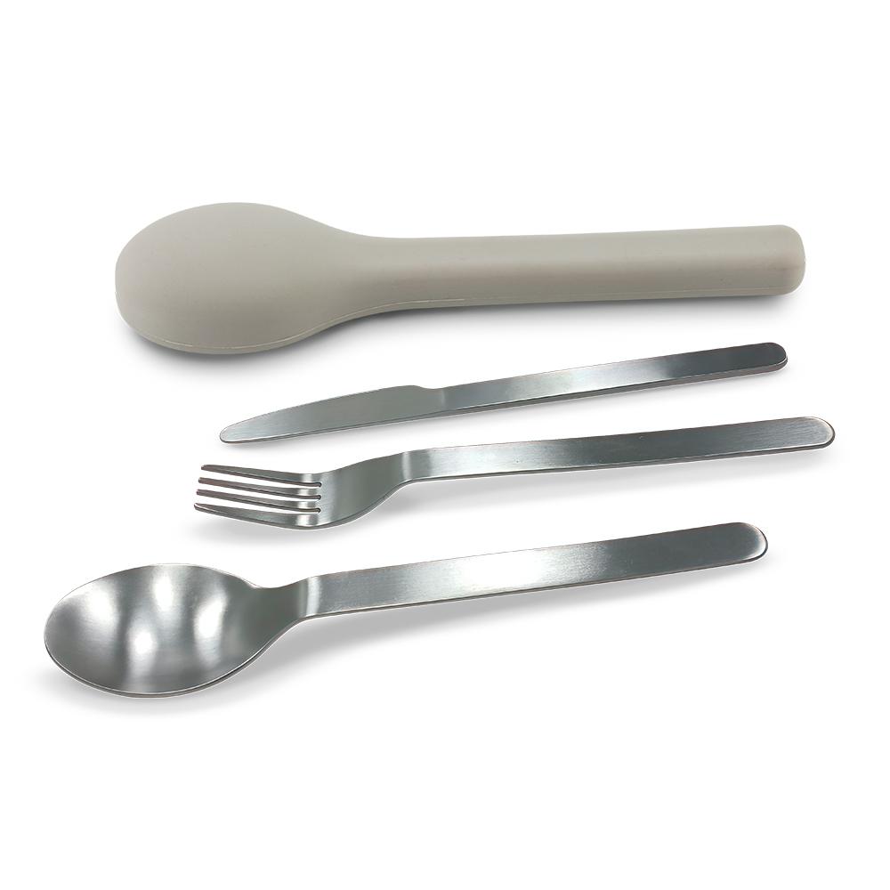 Set de cubiertos en acero Gris miniatura 4