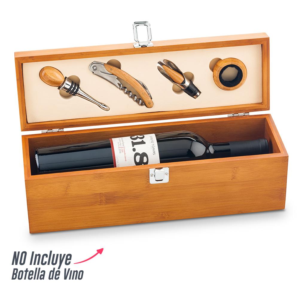 Set de vino en bambu ii Madera miniatura 3