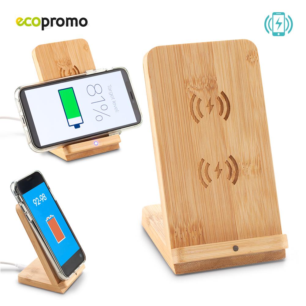 Cargador inalambrico collin Bambú 15w front