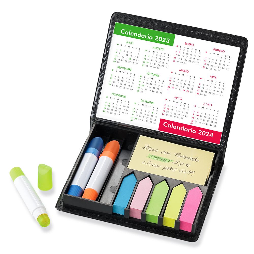 Set de escritorio en pu stickies y resaltadores magicos Negro miniatura 3