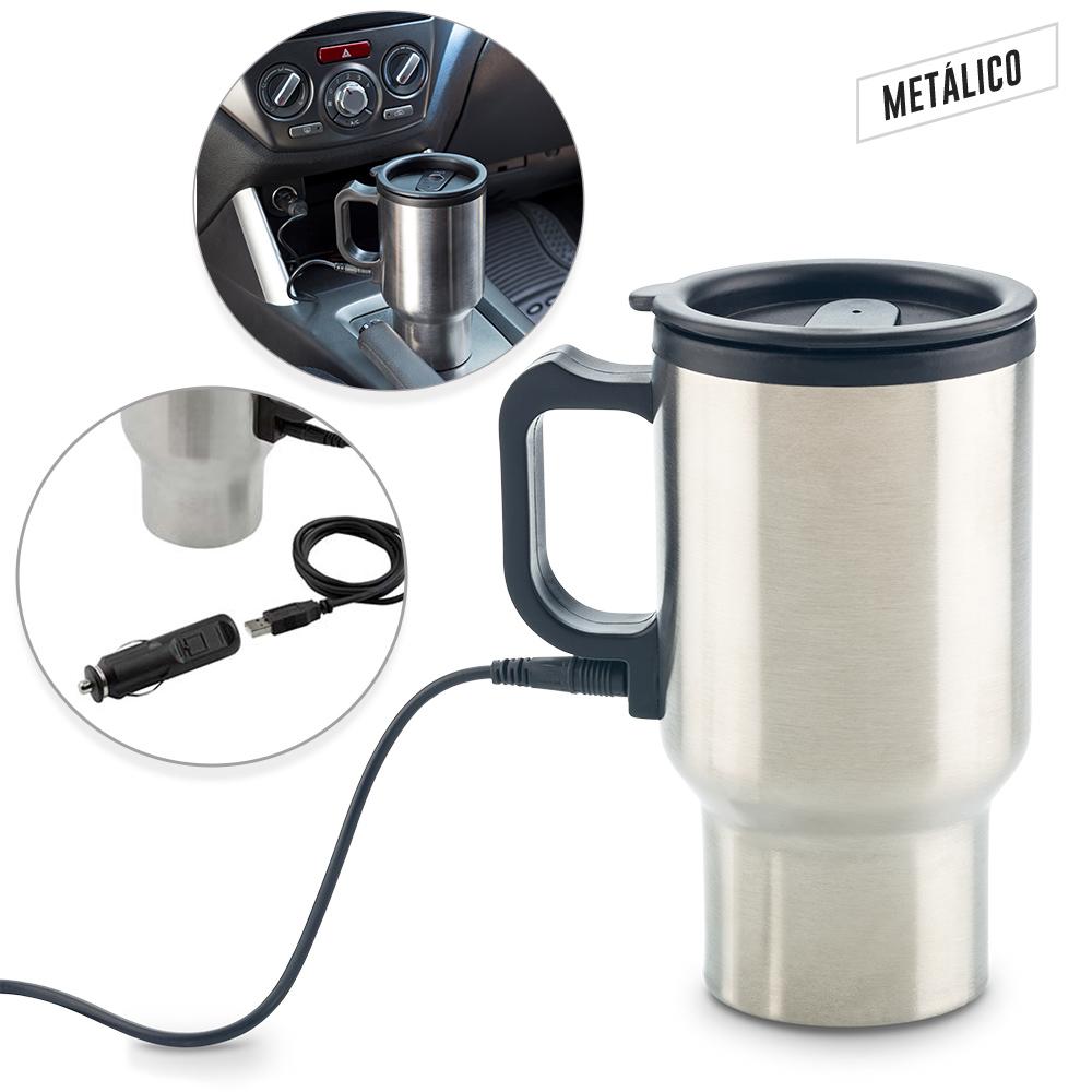 Mug metalico warmer 450ml Negro-silver front