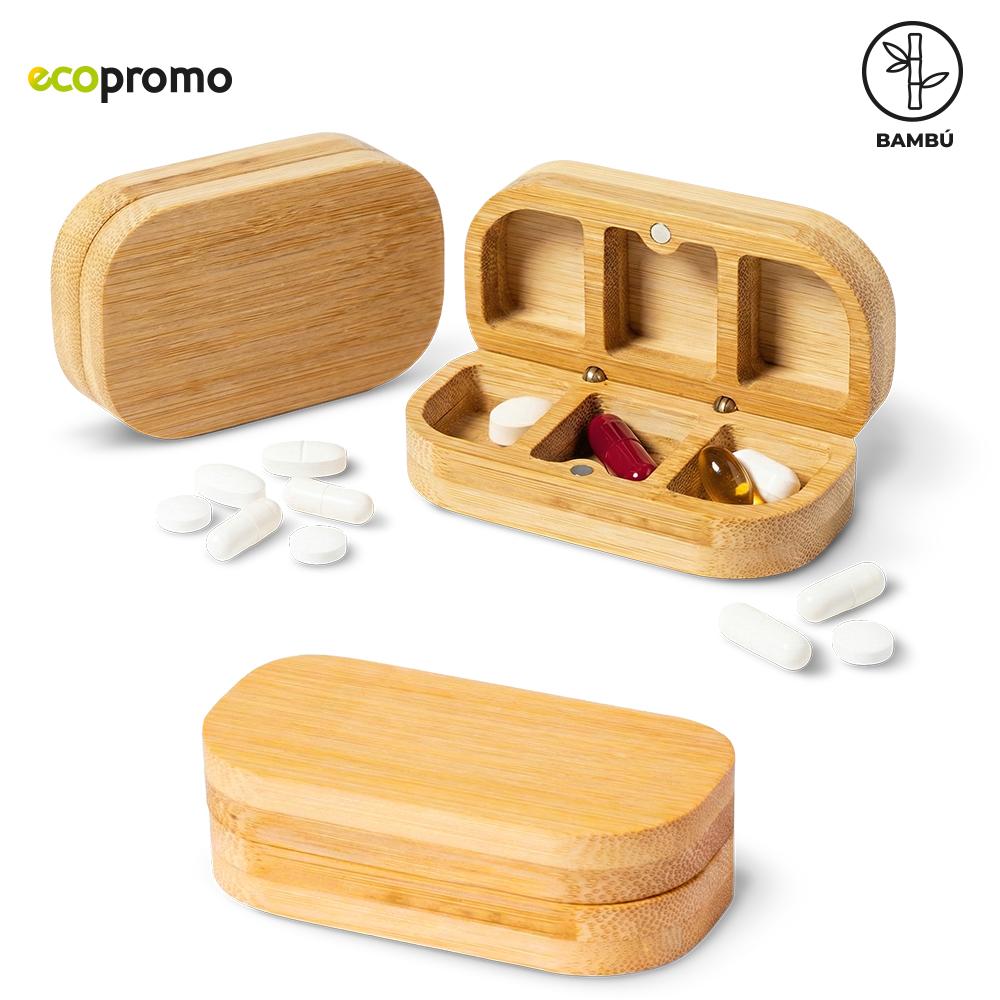 Pastillero en bambú nuevo Natural miniatura 2