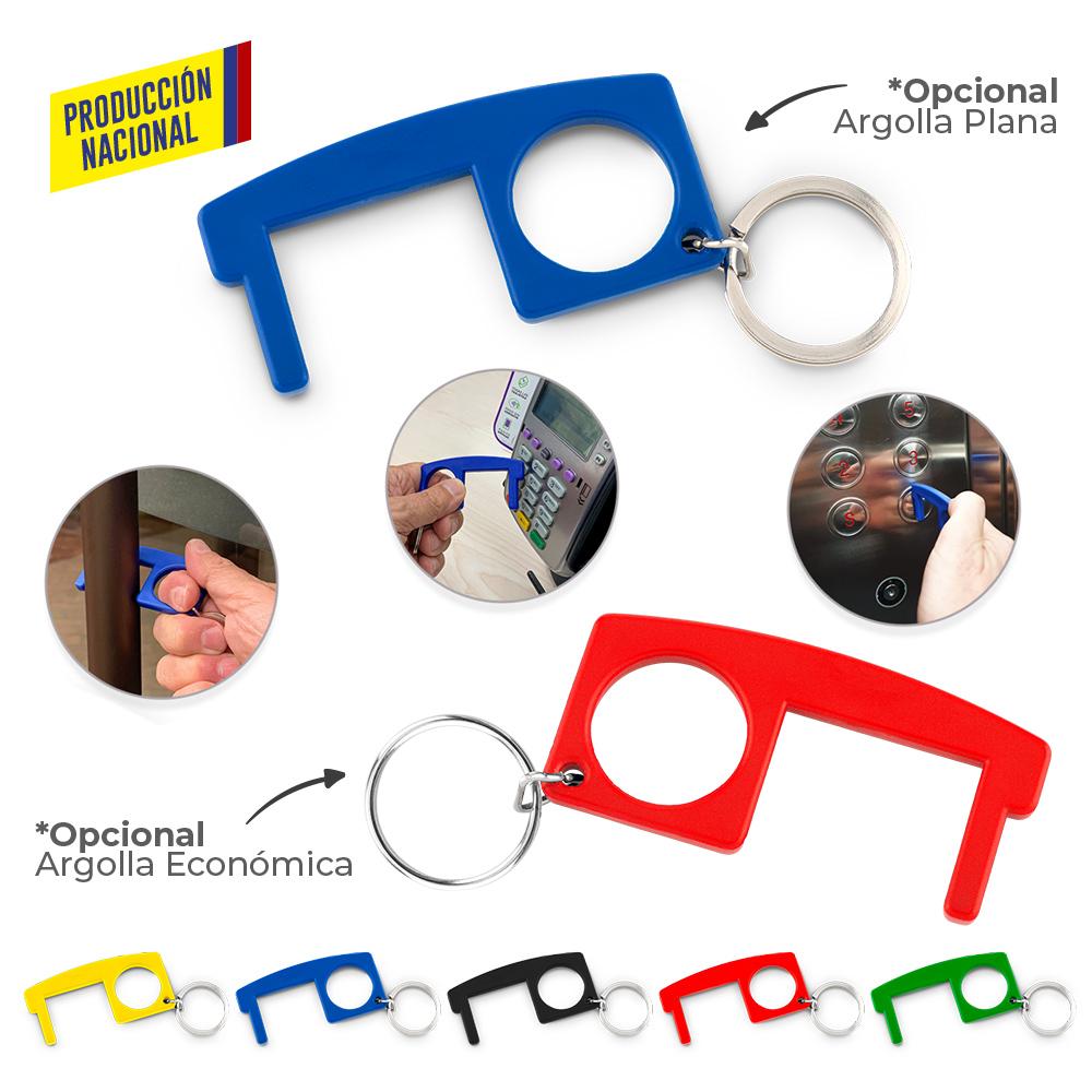 Llavero plastico multiusos anticontacto - produccion nacional produccion nacional Azul Argolla Economica miniatura 2