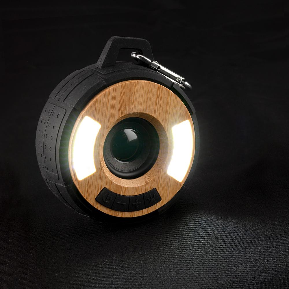Speaker bluetooth con luz emergency Negro-bambú miniatura 4