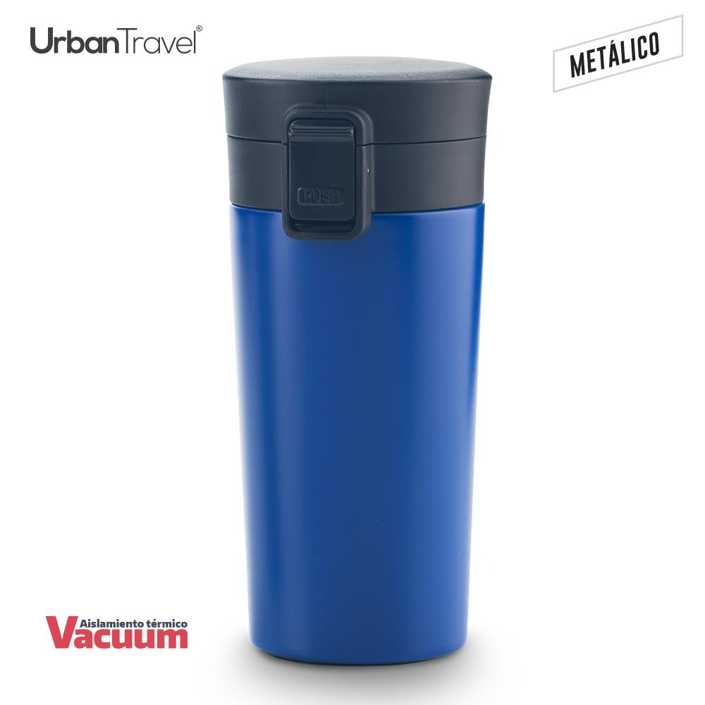 Mug metalico doble pared coffee urban travel 380ml Azul miniatura 3