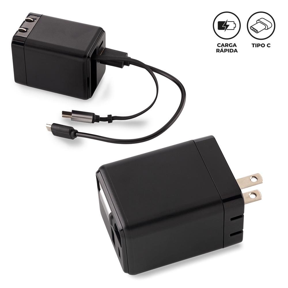Multicargador con puertos fast 35w Negro front