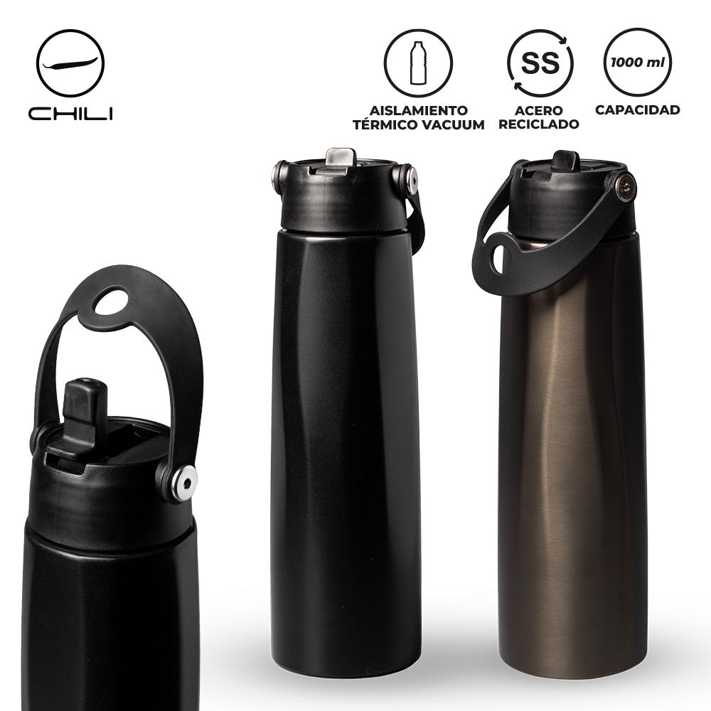 Botilito metalico klak chili 1l Negro front