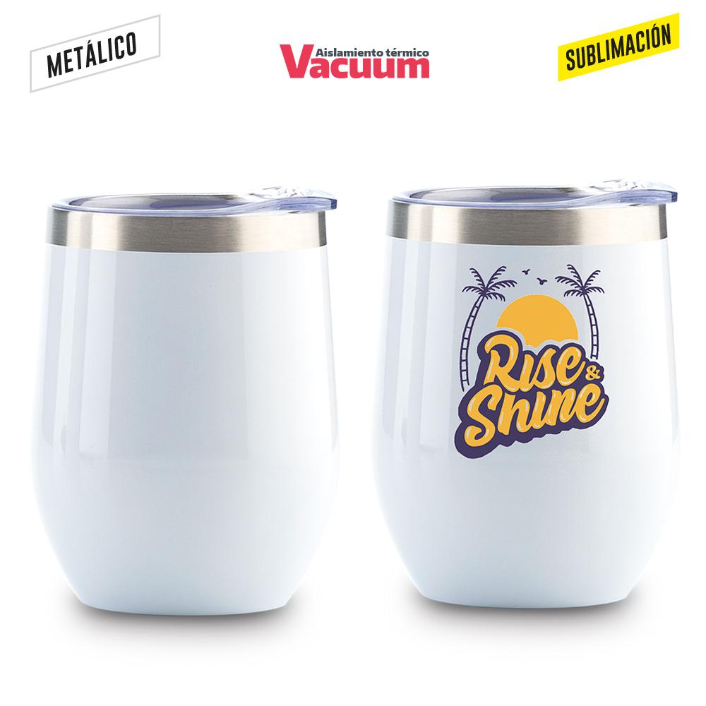 Mug metalico para sublimacion mask 350ml Blanco - Silver front