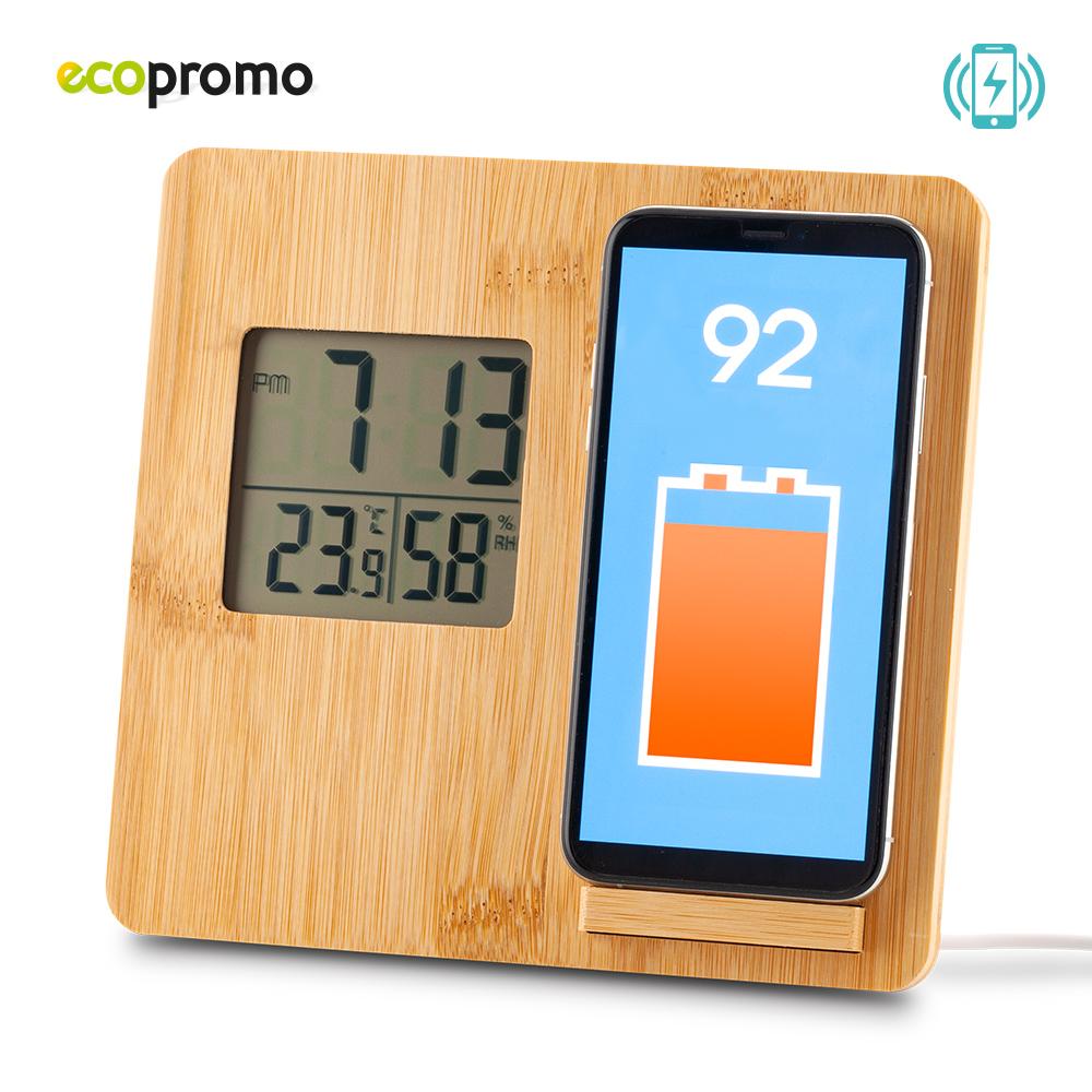 Reloj con cargador inalambrico denver Bambú 10W miniatura 3