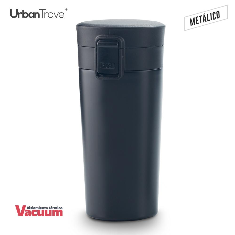 Mug metalico doble pared coffee urban travel 380ml Azul miniatura 4