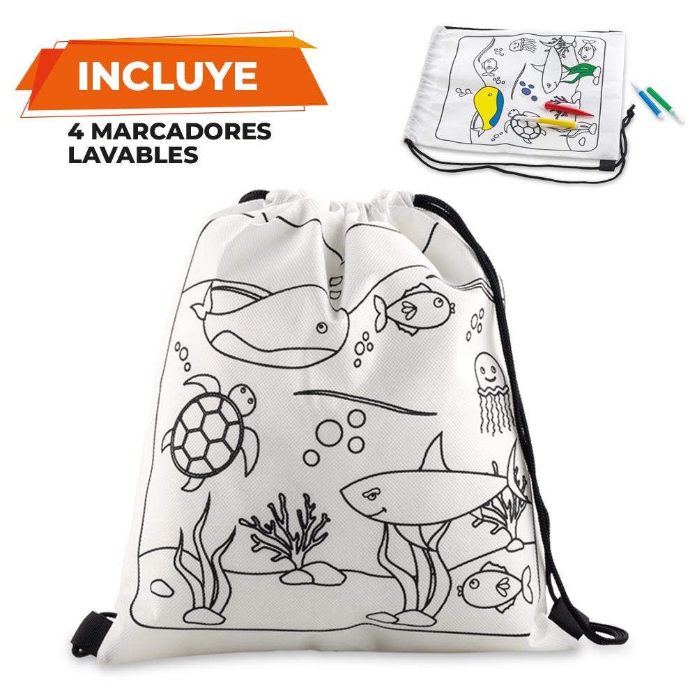 Sporty bag kidz con diseno Blanco front