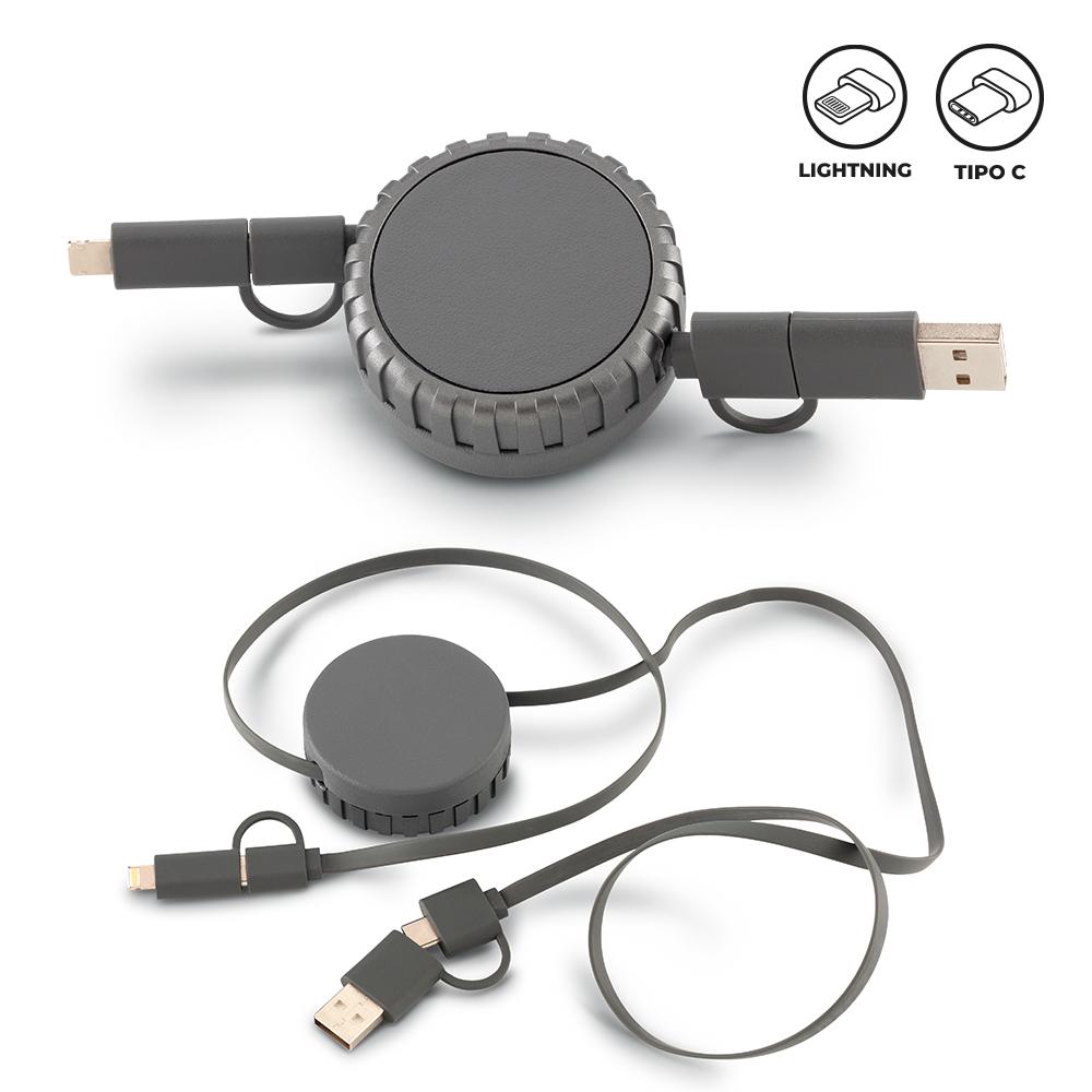 Cable multicargador voss Gris front