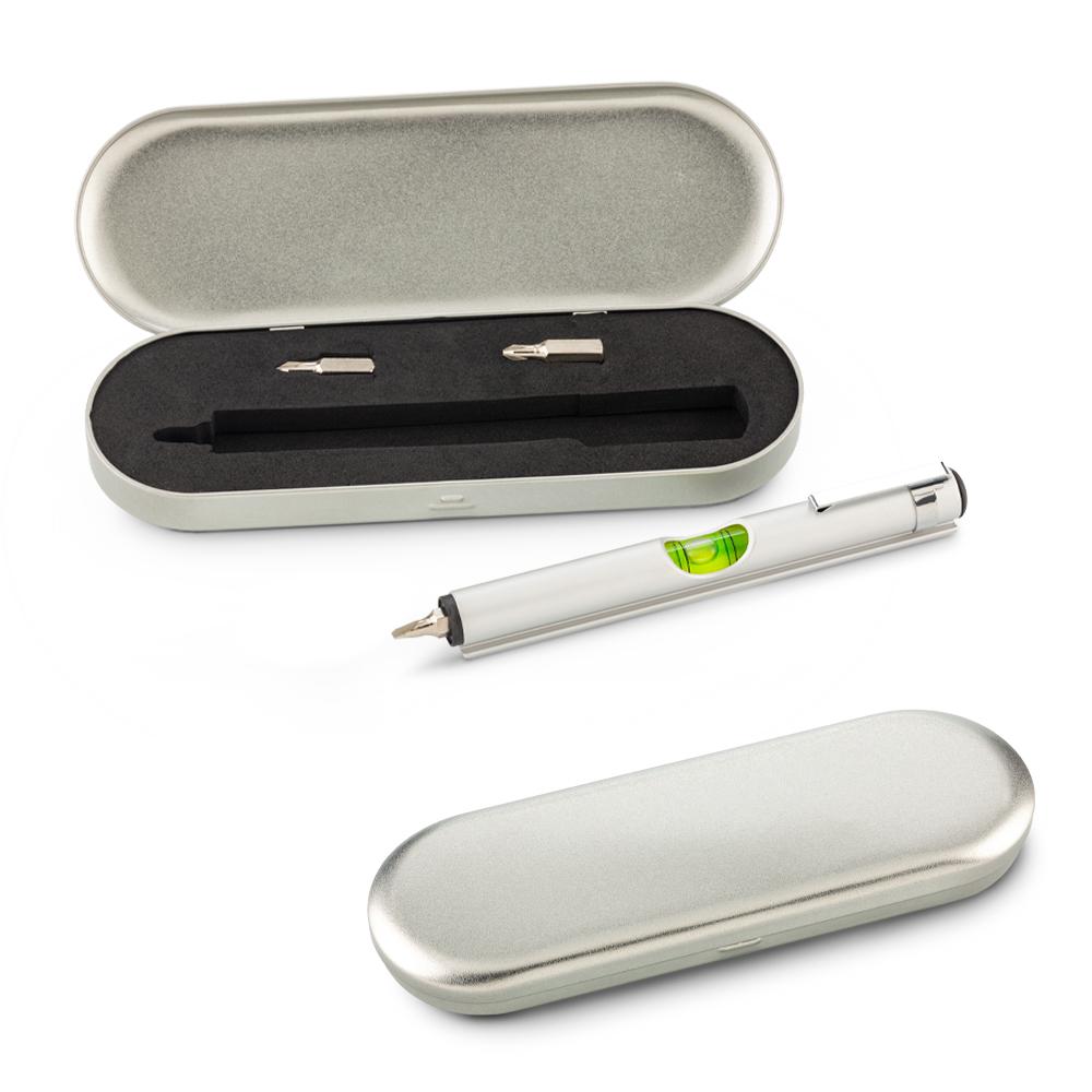 Set de mini destornilladores con nivelador Silver front