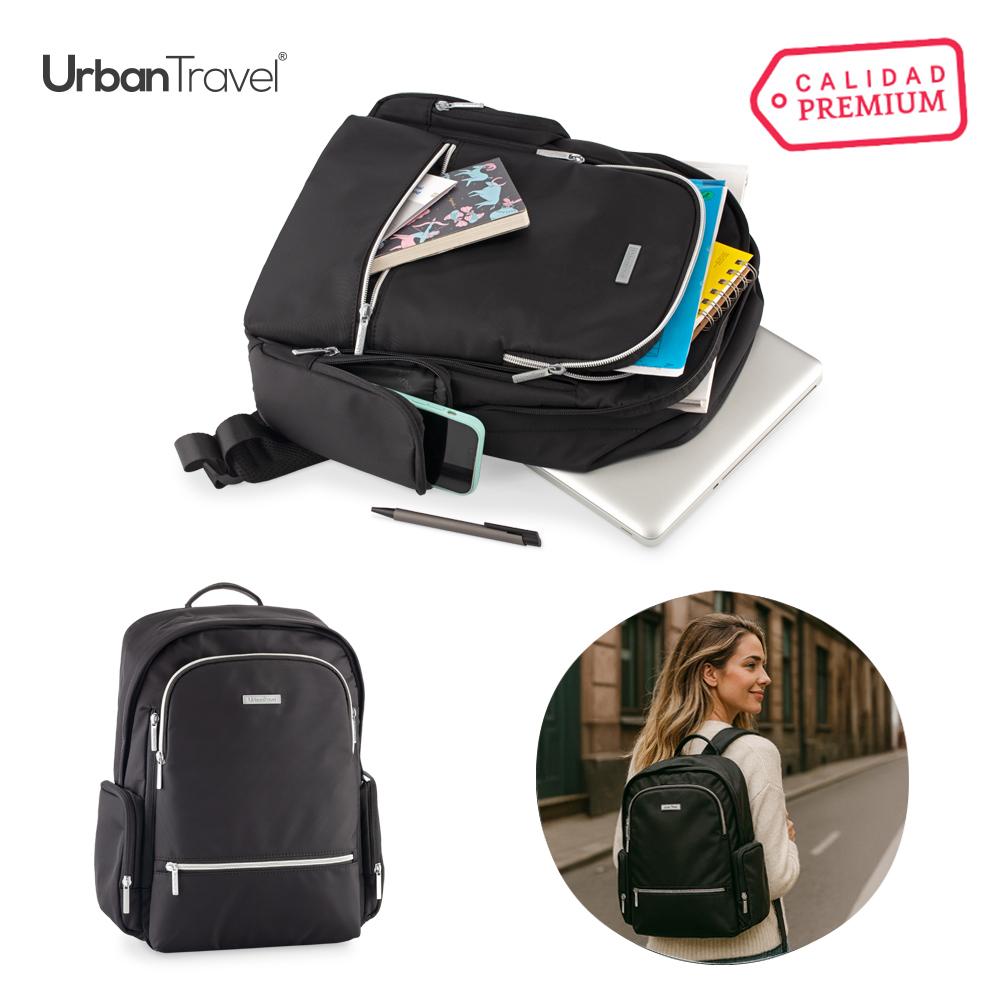 Morral backpack quasar urban travel Negro front