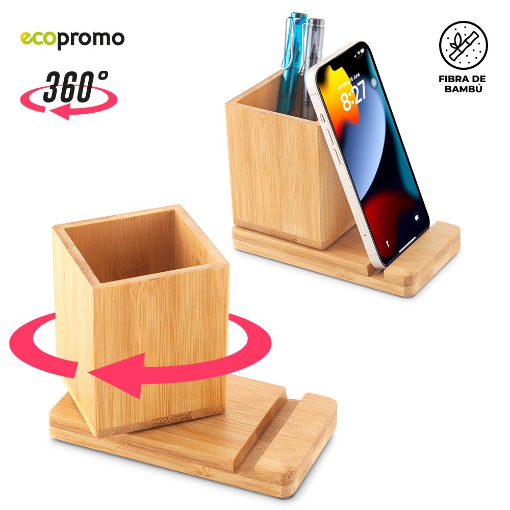 Portaboligrafos en bamboo 360 Natural front