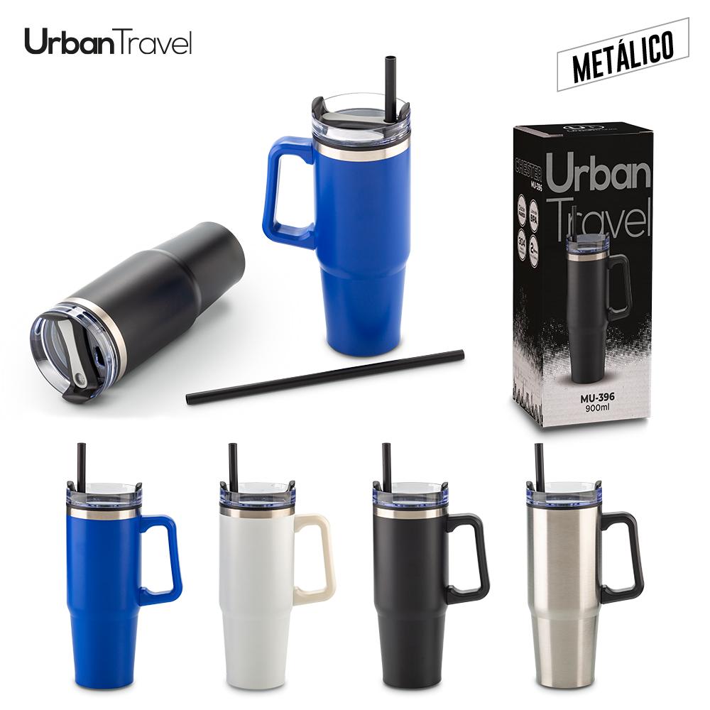 Mug metálico y plástico chester urban travel 900ml Silver front