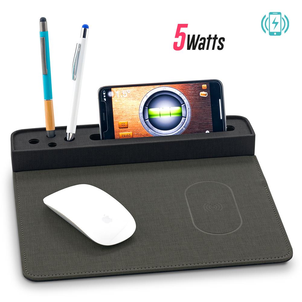 Mouse pad con cargador inalambrico mylo Gris miniatura 3