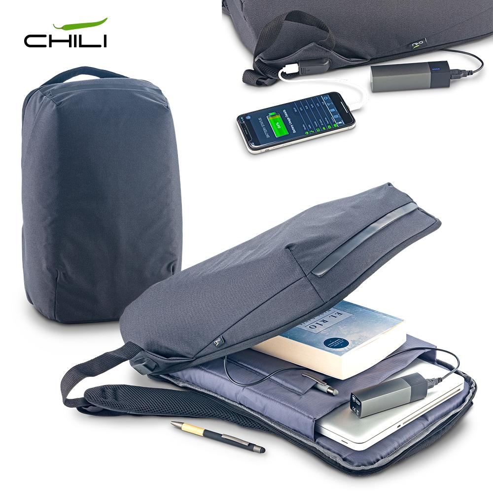 Morral backpack antirrobo chili Negro-Gris Oscuro front