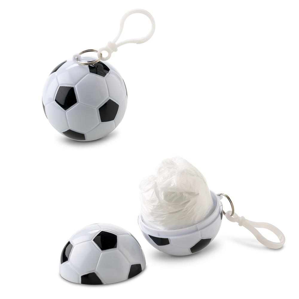 Llavero con capa poncho soccer Blanco-negro front