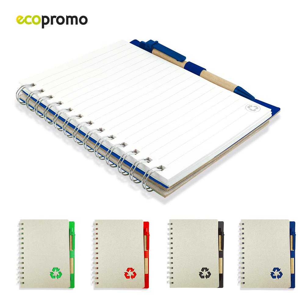Libreta con boligrafo recycle eco Rojo miniatura 2