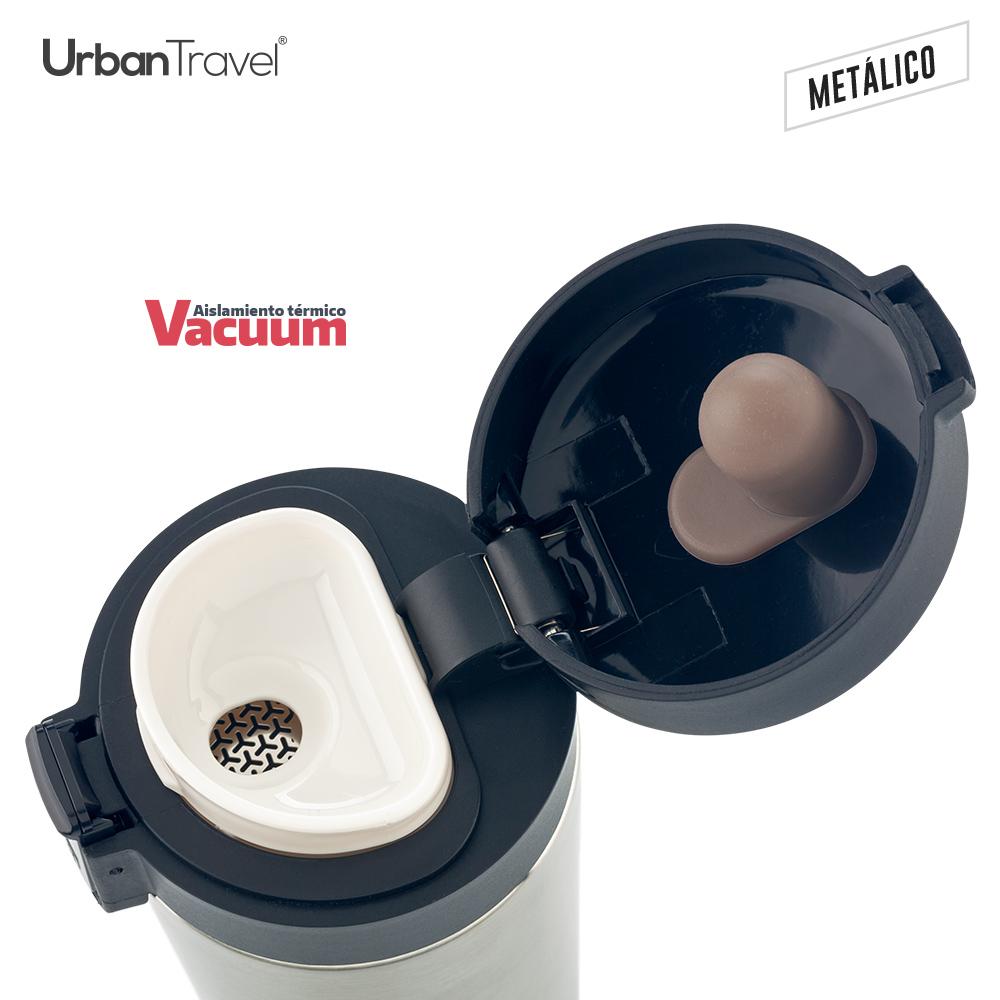 Mug metalico doble pared coffee urban travel 380ml Azul miniatura 6