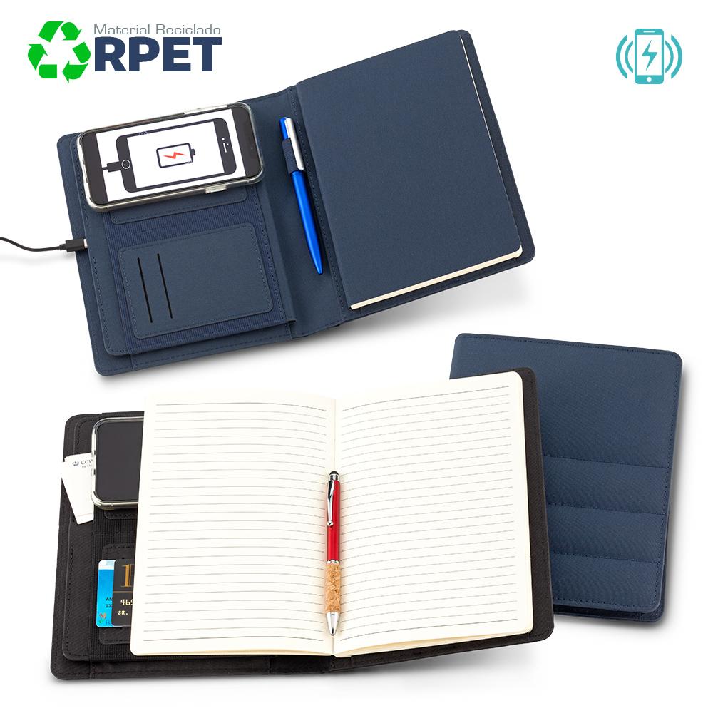 Libreta multifuncional cargador inalambrico grimm Azul front