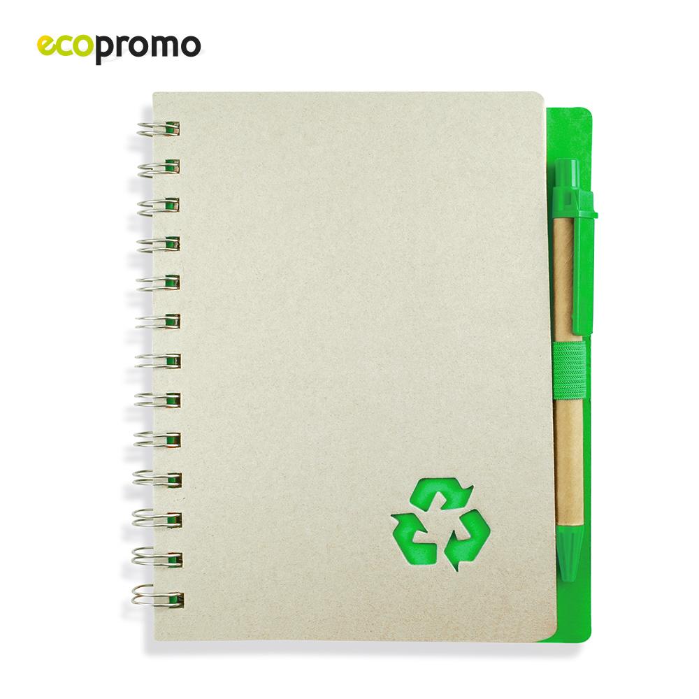 Libreta con boligrafo recycle eco Rojo miniatura 6