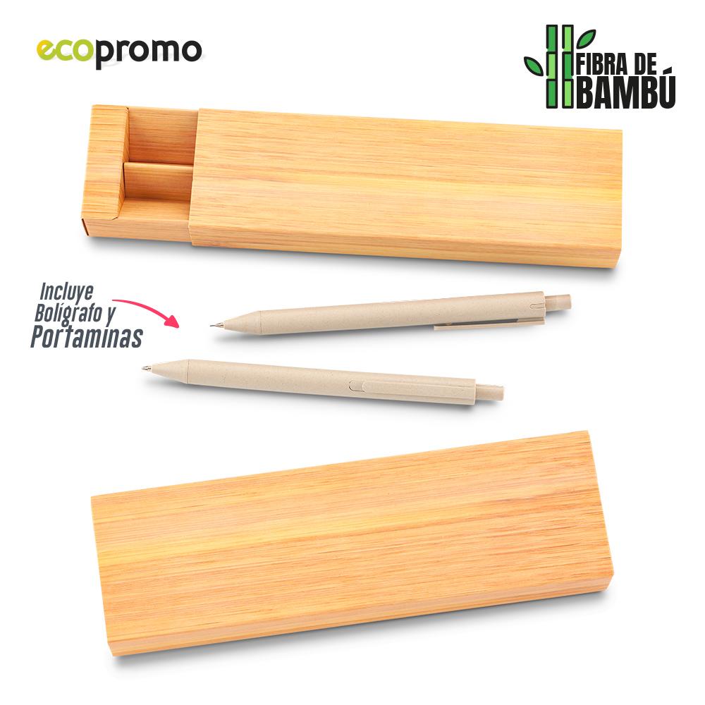 Set boligrafo y portaminas dakota eco Bamboo front
